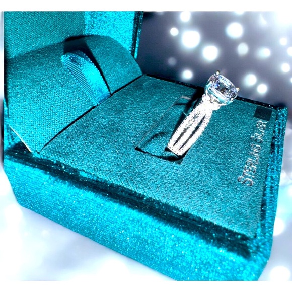 Simply Silver 8mm hidden halo Brilliant Cubic Zirconia Solitaire Ring Size 9 - Picture 3 of 12